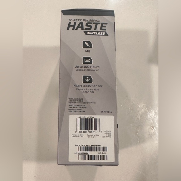 HyperX Pulsefire Haste - Wireless Gaming Mouse Brand New - Picture 9 of 11